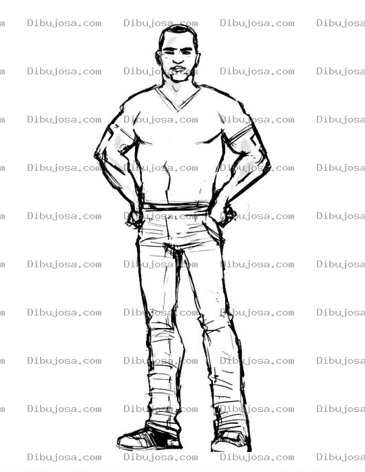Dibujo para colorear Dibujo De Hombre Con Buen Cuerpo Para Pintar Y Colorear