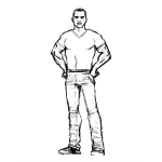 Dibujo para colorear Dibujo De Hombre Con Buen Cuerpo Para Pintar Y Colorear