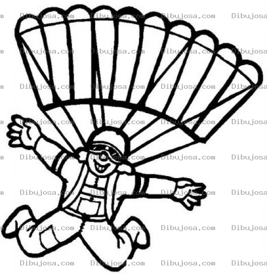 Dibujo para colorear Dibujo De Paracaidista Libre Para Pintar Y Colorear