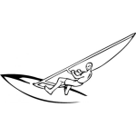 Dibujo para colorear Velero Montecarlo Dibujo De Velerista En Tabla Vela Para Pintar Y Colorear