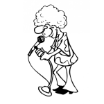 Dibujo para colorear Sibujo De Hippy De Los 70s Cantando Con Pelo Afro Y Pantalon Acampanado Para Pintar Y Colorear