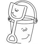 Dibujo para colorear Dibujo De Pala Y Cubeta De Playa Para Pintar Y Colorear