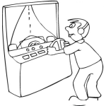 Dibujo para colorear Dibujo De Maquinita De Videojuegos De Carro Para Pintar Y Colorear