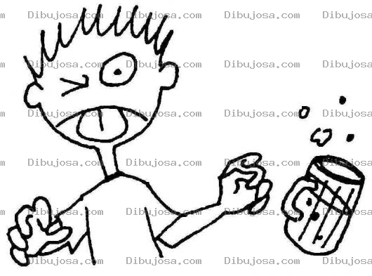 Dibujo para colorear Cerveza Amarga Dibujo De Hombre Escupiendo Y Rechazando Una Cerveza Amarguisima Para Pintar Y Colorear
