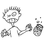 Dibujo para colorear Cerveza Amarga Dibujo De Hombre Escupiendo Y Rechazando Una Cerveza Amarguisima Para Pintar Y Colorear