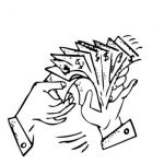 Dibujo para colorear Conteo De Dinero Dibujo De Manos Contando Billetes Para Pintar Y Colorear Hombre Contando Dolares