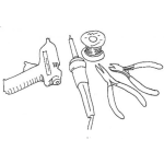 Dibujo para colorear Kit De Soldadura Electronica Para Soldar Circuitos Dibujo De Cautin Estano Pistola De Silicon Y Alicates Para Pintar Y Colorear