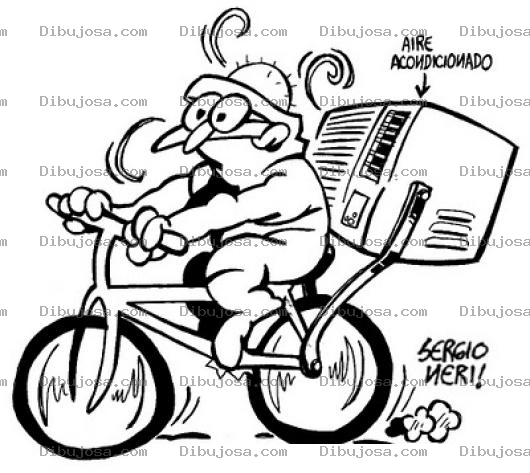 Dibujo para colorear Aire Acondicionado Portatil Dibujo De Bicicleta Con Aire Acondicionado Incluido Para Pintar Y Colorear Cicle Modificada