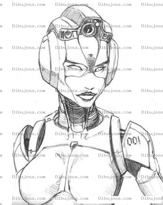 Dibujo para colorear Robota Dibujo De Robot Mujer Para Pintar Y Colorear Chicarobot