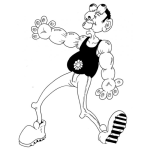 Dibujo para colorear Chiboludo Dibujo De Entrenador Personal Fisiculturista Musculoso Lleno De Chibolas En Los Brazos Para Pintar Y Colorear