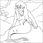 Dibujo para colorear Dibujo De Sirena Fea Para Pintar Y Colorear