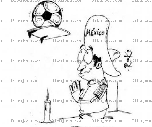Dibujo para colorear Dibujo De Aficionado Mexicano Esperando Que Mexico Gane El Mundial De Futbol Para Pintar Y Colorear
