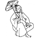 Dibujo para colorear Dibujo De Chino Con Sombrilla Para Pintar Y Colorear