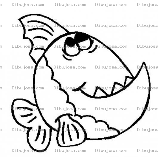 Dibujo para colorear Dibujo De Pirana Del Amazonas Para Pintar Y Colorear