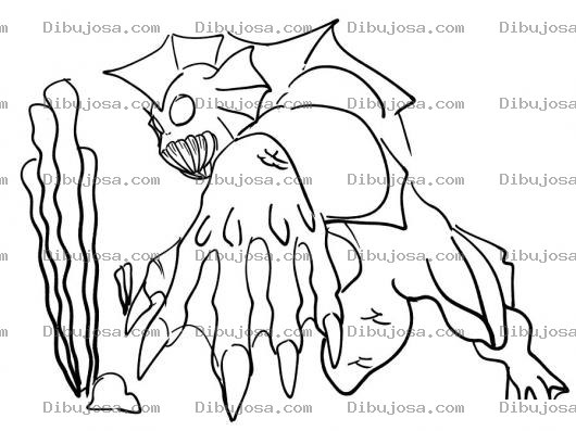 Dibujo para colorear Monstruo Del Mar Dibujo De Moustruo Marino Para Pintar Y Colorear