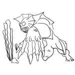 Dibujo para colorear Monstruo Del Mar Dibujo De Moustruo Marino Para Pintar Y Colorear