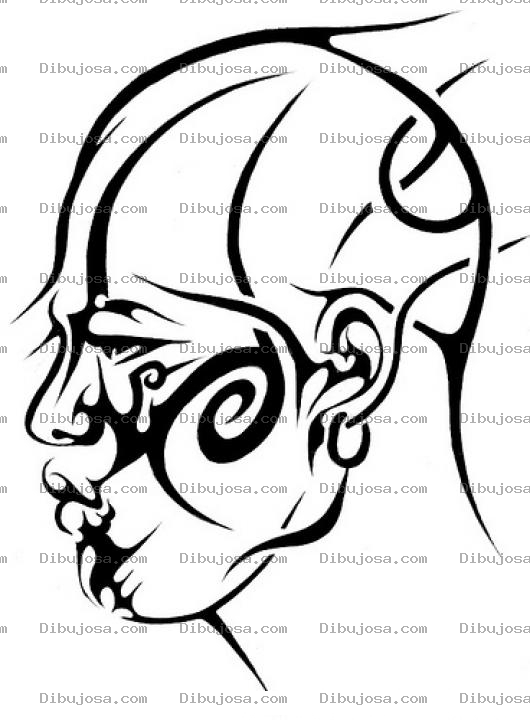 Dibujo para colorear Tatuado De La Cara Para Pintar Y Colorear Tatuaje En La Cara