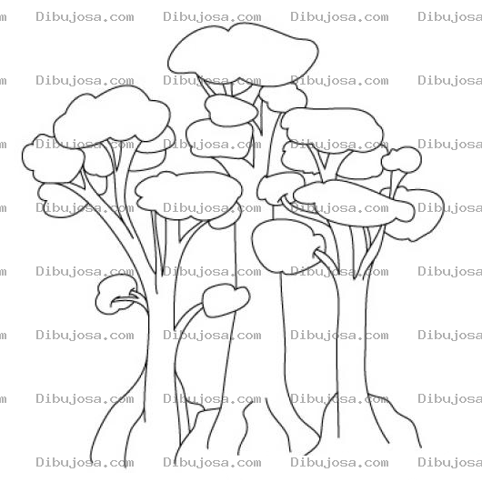 Dibujo para colorear Dibujo De Tres Arboles Para Pintar Y Colorear