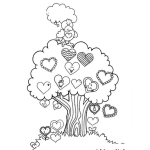 Dibujo para colorear Arbol De Corazones Para Pintar Y Colorear Arboldecorazonez
