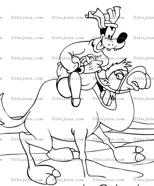 Dibujo para colorear Dibujo De Tribilin Sobre Un Camello Para Pintar Y Colorear