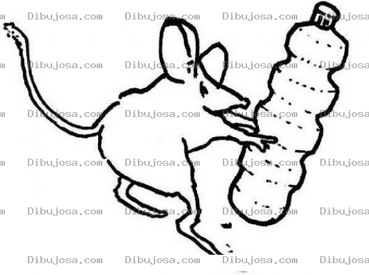 Dibujo para colorear Raton Con Cotella De Agua Pura Para Pintar Y Colorear