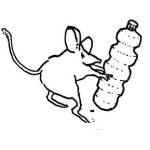 Dibujo para colorear Raton Con Cotella De Agua Pura Para Pintar Y Colorear