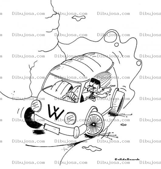 Dibujo para colorear Ibujo De Drogadicto Manejando Una Camioneta Volkswagen En Un Penasco Para Pintar Y Colorear