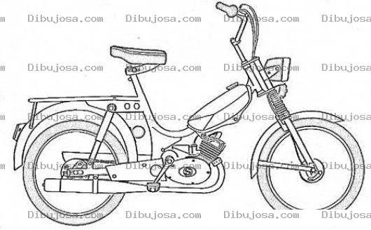 Dibujo para colorear Motobicicleta Dibujo De Bicicleta Motocicleta Para Pintar Y Colorear Ciclemoto