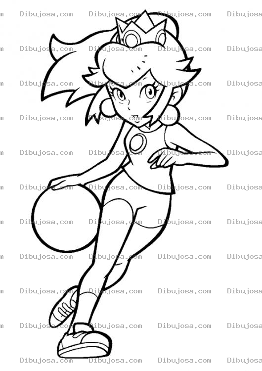 Dibujo para colorear Princesa Basquetbolista Dibujo De Princesita Con Pelota De Basquetbol Para Pintar Y Colorear