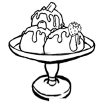 Dibujo para colorear Helado De Tres Bolas Para Pintar Y Colorear Helado Cremoso Rico Y Delicioso