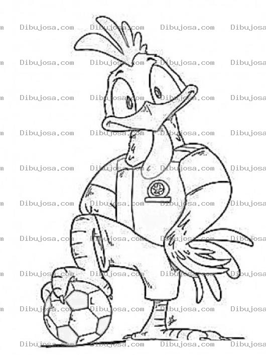 Dibujo para colorear Gallo Futbolista Dibujo De Gallito Con Pelota De Futbol Para Pintar Y Colorear Gallo Mundialista