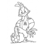 Dibujo para colorear Gallo Futbolista Dibujo De Gallito Con Pelota De Futbol Para Pintar Y Colorear Gallo Mundialista