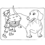 Dibujo para colorear Dibujo De Perro Salchicha Gigante Para Pintar Y Colorear Un Perron Con Un Cublite Gigante