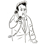 Dibujo para colorear Dibujo De Hombre Enojado Llamando Por Telefono Para Pintar Y Colorear
