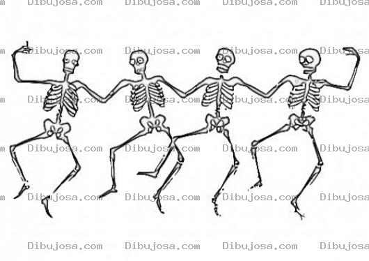 Dibujo para colorear Calacas Bailarinas Dibujo De Calaveras Bailando Para Pintar Y Colorear