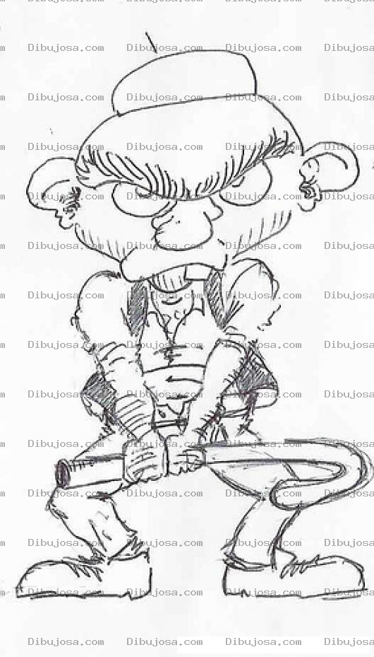 Dibujo para colorear Viejito Gallego Enojado Para Pintar Y Colorear