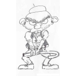 Dibujo para colorear Viejito Gallego Enojado Para Pintar Y Colorear