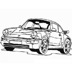 Dibujo para colorear Dibujo De Carro Porsche Para Pintar Y Colorear