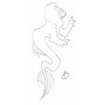 Dibujo para colorear Leonsirena Dibujo De Leon Con Cola De Sirena Para Pintar Y Colorear A Un Leon Sirenito