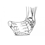 Dibujo para colorear Torcedura De Tobillo Esguince Dibujo De Pie Doblado Para Pintar Y Colorear Pie Desguinsado Torcedura De Tobillo