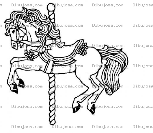 Dibujo para colorear Caballito De Carrusel Para Pintar Y Colorear Dibujo De Caballo De Carrousell Carroussell De Feria