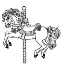 Dibujo para colorear Caballito De Carrusel Para Pintar Y Colorear Dibujo De Caballo De Carrousell Carroussell De Feria