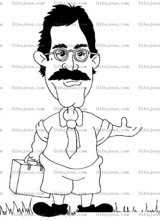 Dibujo para colorear Dibujo De Profesor En Pantaloneta Para Pintar Y Colorear Maestro Con Pantalones Cortos