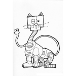 Dibujo para colorear Gatorobot Dibujo De Gato Robot Para Pintar Y Colorear Gato Electrico