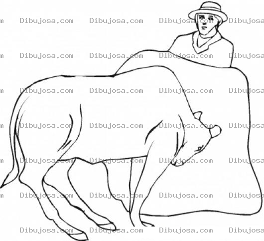 Dibujo para colorear Dibujo De Torero Toreando A Un Toro Para Pintar Y Colorear
