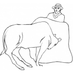 Dibujo para colorear Dibujo De Torero Toreando A Un Toro Para Pintar Y Colorear