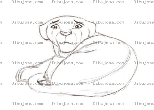 Dibujo para colorear Dibujo De Leona Triste Para Pintar Y Colorear