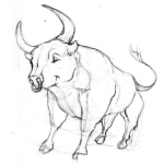 Dibujo para colorear Dibujo De Toro Bravo Para Pintar Y Colorear