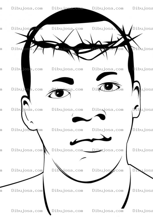 Dibujo para colorear Dibujo De Negrito Con Corona De Espinas Para Pintar Y Colorear