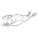 Dibujo para colorear Dibujo De Sapo Volador Para Pintar Y Colorear Rana Voladora